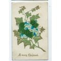 german made postcard flocked ivy xmas card. use...