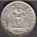Coins. Ecuador 1966 20 Centavos Value