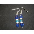Elegant twin navy blue faceted pearcut baby blu...