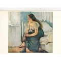Edvard Munch Piken pa sengekanten Postcard unus...