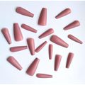 False Nails 20 Nude matte Shimmer Pink Long Cof...