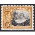 Dominica KGVI 1938-47 10s Black Brown-Orange Bo...