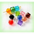 10 no. Faceted Hexahedron Multi Coloured Acryli...