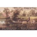 Antique Old Rowing Boat Picture Birthday Postcard