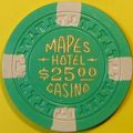 Mapes. $25 Vintage Casino Chip. Reno, NV.1950s....