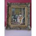 Oil Painting heavy frame Couple In Study Framed...