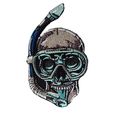 Skull Diver Iron On Patch Embroidered Sew Motif...