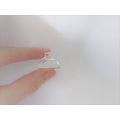 Tiny small silver tone rounded metal hair claw ...