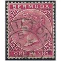 Bermuda 1886 SG24 1d Carmine Rose Very Fine.Used
