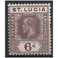 St Lucia 1912 SG84 6d Dull & Bright Purple Moun...