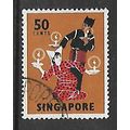 SINGAPORE 1968 50c TAR LILIN SG 110 FINE USED#