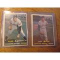 1957 Topps, 2-Nice Cards, #'s 8, 96, MOSSI/AGUI...