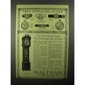 1921 Waltham Ad - Hall Clock No. 905, Men's Spo...