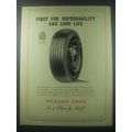 1954 Dunlop Fort Tires Ad - First for dependability and long life