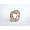 Small mini rose gold circle round shaped hair c...