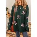 Duffel Green Christmas Sequin Cane Crewneck Ove...