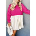 Rose Red Sweatshirt Poplin Mini Dress