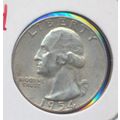 1954-S Washington 90% Silver Quarter, Circulate...
