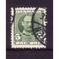DENMARK 1907 SG121 5 ORE GREEN FINE USED#