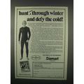 1982 Damart Underwear Ad - Hunt Through Winter