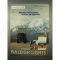 1982 Raleigh Lights Cigarettes Ad - Road to Flavor