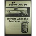 1967 BP Super V 20w-50 Oil Ad - BP SuperV 20w-50 protects when the heat's on