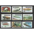 NICARAGUA 1977 ZEPPELIN SG 2104 / 2112 SET 9 VA...