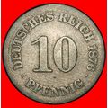 Ⰶ EAGLE (1873-1889): GERMANY ★ 10 PFENNIGS 1876...