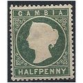 Gambia 1886 SG21 1/2d Myrtle Green Wmk Crown CA...