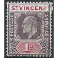 St Vincent 1904 SG86 1d Dull Purple & Carmine V...