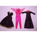 Vintage Barbie Pink and Black Collection 3 Outf...