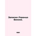 The notes of Lorenzo Benoni. In Russian (ask us...