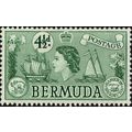 Bermuda QEII 1953 4½d Emerald Mounted Mint MM S...