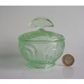 Bagley Art Deco Green Glass "Rutland" Small Tri...
