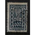 AUSTRIA 1922 EAR OF CORN 600K SLATE SG 489 FINE...