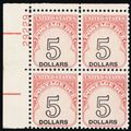 J104, Mint NH Plate Block With Shifted Denomina...