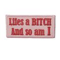 Lifes a Bitch Iron On Patch Pink Motif sew Patc...