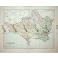 Dorsetshire, England, Map, Book Illustration, 1895