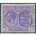 St Kitts-Nevis 1929 1d pale violet SG39a unused