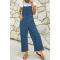 Dusk Blue Adjustable Tie Straps Cropped Wide Le...