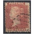 1858 SG43 1d Red Plate 139 Good/Fine Used Check...
