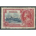 Bermuda 1935 SG94 1d Deep Blue & Scarlet Silver...