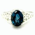 London Blue Topaz, 925 Sterling Silver Ring, SR005