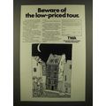 1969 TWA Airlines Ad - Beware of the Low-Priced Tour