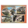 DEVON COTTAGES. multiview used vintage postcard...