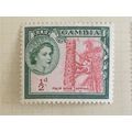 Gambia 1953 ½d Carmine Red Bluish Green Mounted...