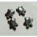 4 Hematite Turtle Charm Pendants Gemstone 1 inc...