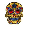 Day Of The Dead Candy Mexican Iron On Skull Pat...