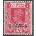 Burma 1939 O20 2a Carmine SERVICE Mounted Mint .