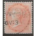 India 1858 SG44 4a Orange Wmk Elephants Head Fi...